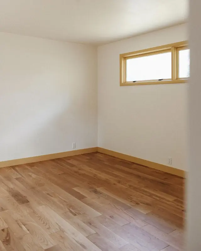 Kids' room finished with solid white oak hardwood flooring
